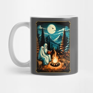 Vintage ghost book reading camping gothic halloween teachers Mug